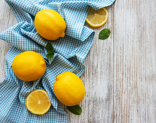 Fresh lemons on a table