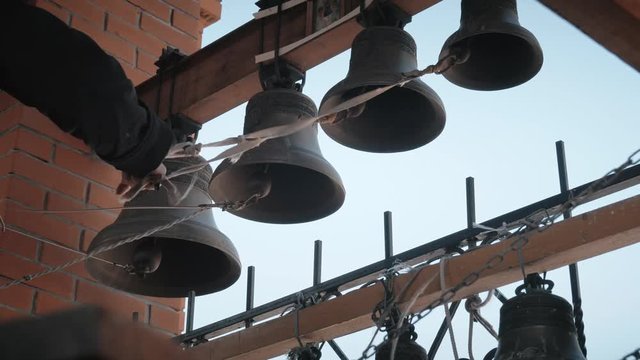 Church Bell Ringing. Achairskiy Monastery, Russia.