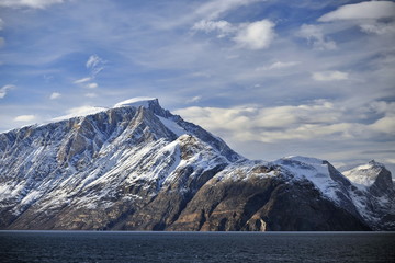 Unique  beauty of the Greenland mountains.