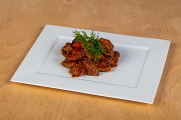 Beef goulash with tomato