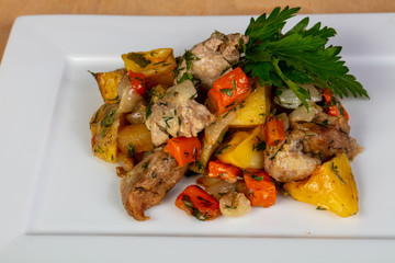 Roasted potato with pork