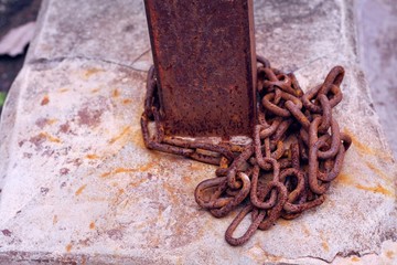 Old steel chain