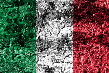 Italy grunge rusted metal texture flag, rust metal background