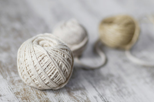 Natural fiber rope balls