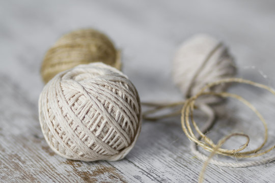 Natural fiber rope balls
