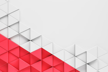 Abstract white and red triangle pattern background