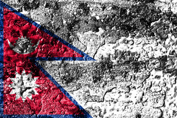 Nepal grunge rusted metal texture flag, rust metal background