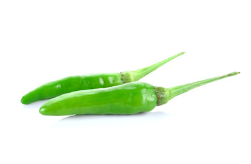 green chili pepper isolated on a white background