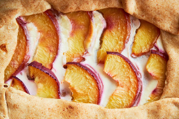 Homemade french Galeta with peaches