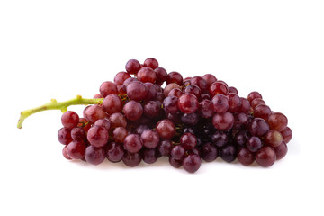 Red grapes isolated on over white background