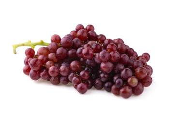 Red grapes isolated on over white background