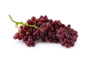 Red grapes isolated on over white background
