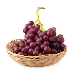 Red grapes isolated on over white background