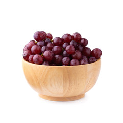 Red grapes isolated on over white background