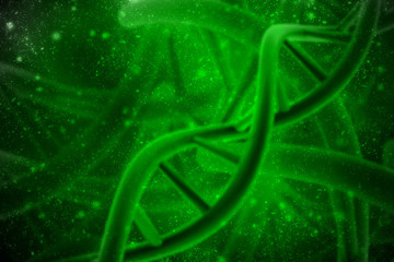 3d render of dna structure, abstract background