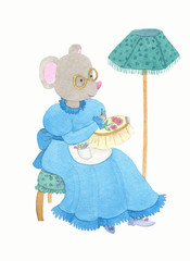 Cute mouse embroideress