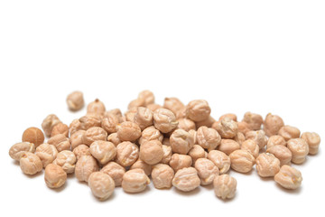 Dry chickpea on white background - isolated