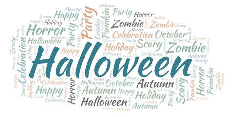 Fototapeta premium Halloween word cloud.