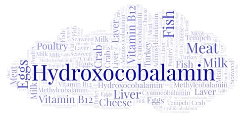 Hydroxocobalamin word cloud.