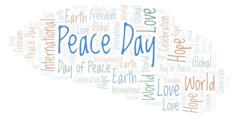Obraz premium Peace Day word cloud.
