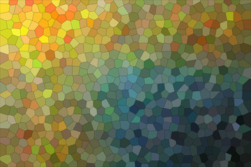 Useful abstract illustration of yellow, blue and black bright Small hexagon. Beautiful background for your project.