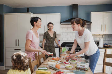 Home Baby Group Preparing for Lunch