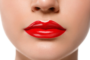 Fototapeta premium Woman lips mouth red pink lip 