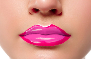 Fototapeta premium Woman lips mouth red pink lip 