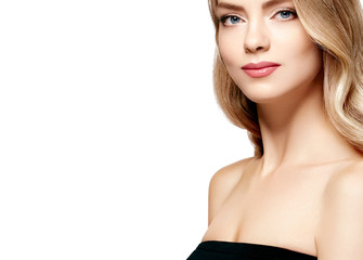 Obraz premium Amazing Woman Blond. Beautiful Girl studio face portrait.