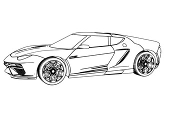 Obraz na płótnie Canvas sketch of a sports car vector