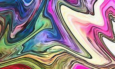 Abstract swirl background. Liquid paint texture in expressionism style. Marble creative backdrop. Graphic fantasy modern fluid painting. Vortex elements. Surreal style psychedelic drawing.
