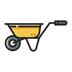 Wheelbarrow LineColor illustration