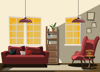 living room vector illustration 