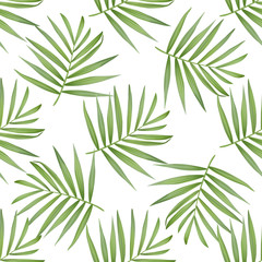 Naklejka na ściany i meble Vector palm frond. Tropical leaves seamless pattern.