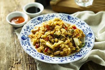 Asian fried rice with vegetables