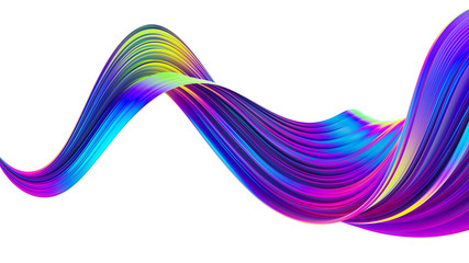 Ruban en spirale liquide avec des couleurs à la mode au néon holographique brillant brillant