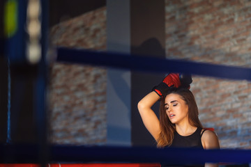 Girl in the ring kickboxing