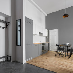 Contemporary apartment with kitchenette