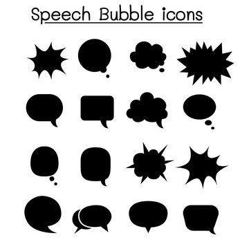 Speech bubble icon set