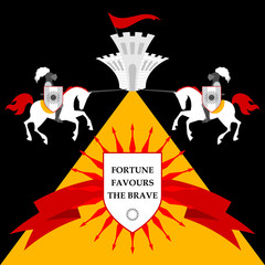 Brave knight pattern background. Bright cartoon knight card for design birthday card, party invitation, art workshop poster, book store sale advertising, bag print etc.