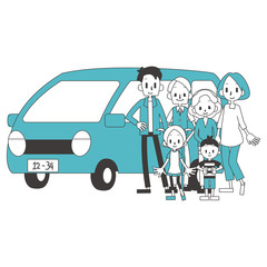 家族　3世帯　自家用車