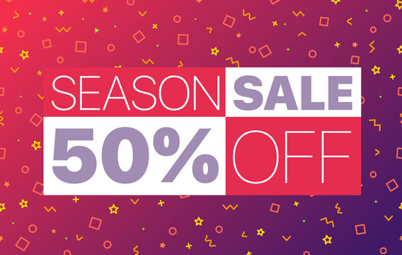 Abstract color sale banner template. Season sale vector illustration