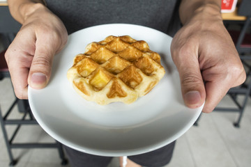 Waffle in dish