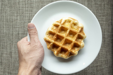 Waffle in dish