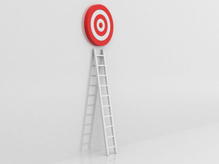 

3d illustration target with arrows with ladder