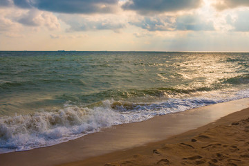 A light sea and beach sun