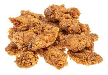 pile of roasted spicy chicken wings cut out