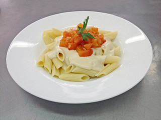 Fresh penne pasta