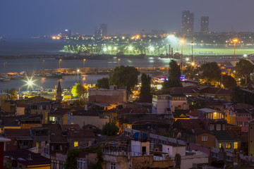 Evening view of Istanbul, Turkey