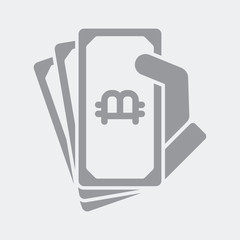 Bitcoin banknote pay icon